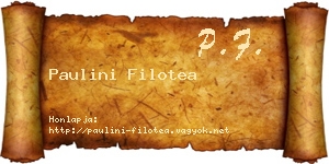 Paulini Filotea névjegykártya